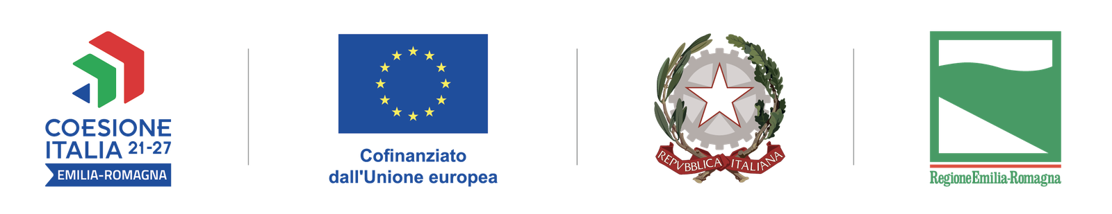 Coesione Italia 21-27 Emilia-Romagna · Cofinanziato dall'Unione europea · Repubblica Italiana · Regione Emilia-Romagna