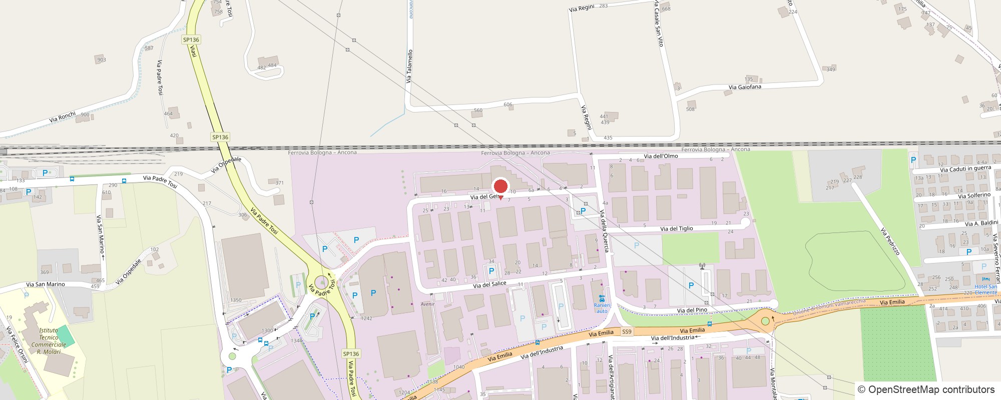 Mappa: Via del Gelso 9, Santarcangelo di Romagna (RN)
